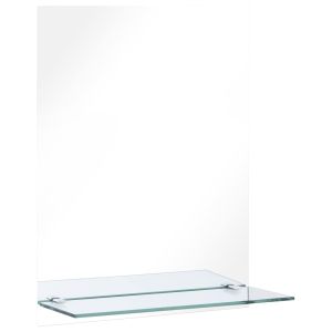 vidaXL espejo de pared con estante de vidrio templado 50x70 cm