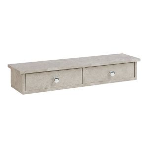 Prateleira de parede geeste com 2 gavetas 60x15x10cm aspeto de betão claro