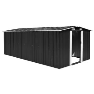 Abrigo de jardim 257x489x181 cm metal antracite pt7881