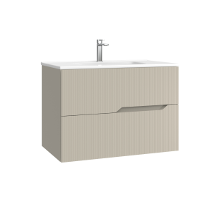 Mueble baño suspendido con lavabo cerámico | moka 80cm