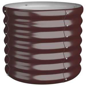 vidaXL jardinera de acero galvanizado marrón 40x40x36 cm