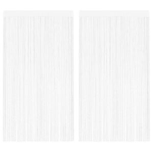 vidaXL cortinas de flecos 2 piezas 100x250 cm blancas