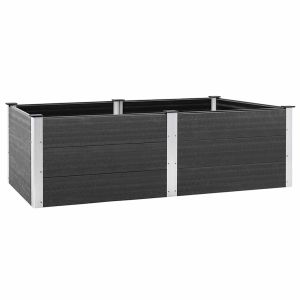 Arriate de WPC gris 200x100x54 cm