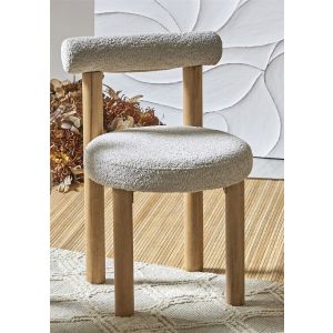 Cadeira nassor bege claro com detalhes em espiral, 40x52x80 cm