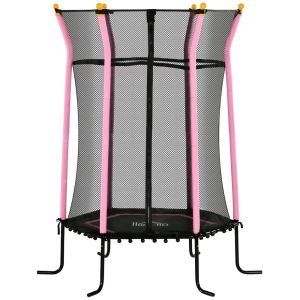 Trampolim para criança ø163,5x190 cm aço, pp e epe color rosa Homcom
