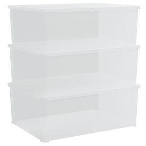 vidaXL cajas de almacenaje apilables 3 uds plástico 10 l
