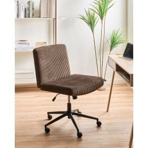 Cadeira home office geddes bombazine castanho escuro