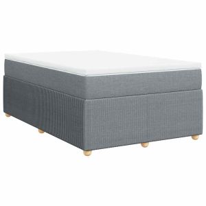 vidaXL cama box spring con colchón tela gris claro 120x190 cm