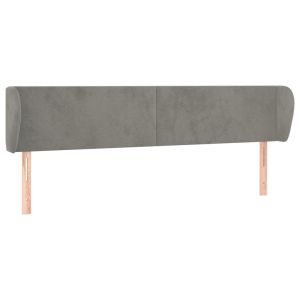 vidaXL cabecero de terciopelo gris claro 183x23x78/88 cm