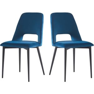 Lote de 2 sillas de terciopelo "fedora" - azul oscuro