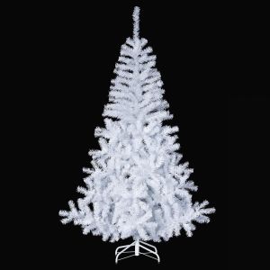 Abeto blanco 180 cm, 18 piezas decorativas, 6 guirnaldas cobre 20 LED