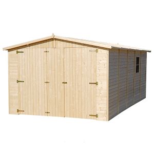 Garage de madeira 15 m² - h222 x 516 x 324 cm - Timbela M101