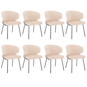 Silla de comedor de terciopelo amara - lote de 8 beige