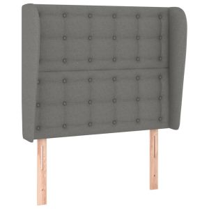 vidaXL cabecero con orejas de tela gris oscuro 83x23x118/128 cm