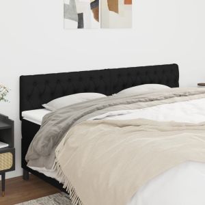 Cabeceira de cama 2 pcs tecido 90x7x78/88 cm preto ptob3839