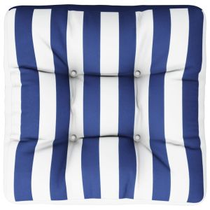 Almofadão para paletes 50x50x12 cm tecido riscas azul/branco