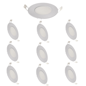 Pack x10 downlight LED embutido 12v, 3w, cold light 6000k. Moldura branca