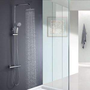 Kibath coluna termostática extra longa cold touch redondo 100-150cm cromado