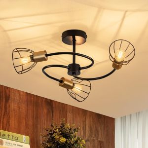 Nettlife candeeiro de teto preto 55x55