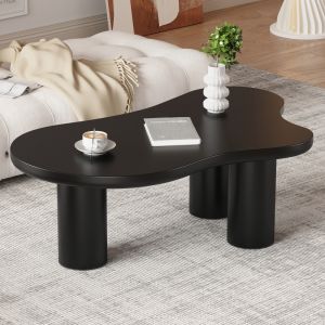 Mesa de centro em forma de nuvem preta 40,5x107x66cm