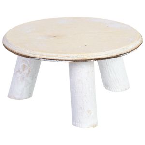 Suporte para vasos em madeira branca 15x15x7h cm
