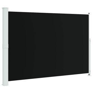 Toldo lateral retrátil para pátio 200x300 cm preto