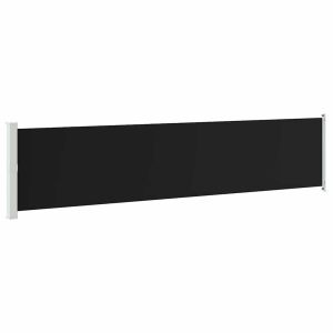 Toldo lateral retrátil para pátio 140x600 cm preto
