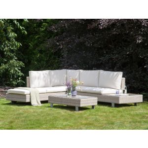 Conjunto lounge ratan sintético branco lanciano