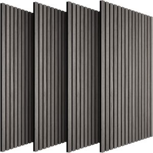 Juego de 4 painéis de parede efecto 120x60x2,1cm, roble cinzento claro