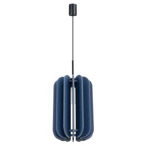 Candeeiro suspenso mula 1 azul marinho/preto feltro/aço 27x165x27cm