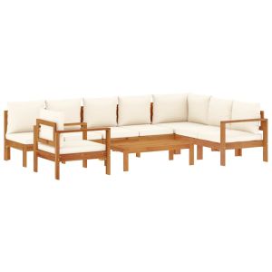 vidaXL set de sofás de jardín con cojines 6 pzas madera maciza acacia