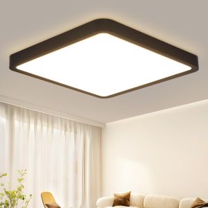 Nettlife LED luz de teto para banheiro 23 w lâmpada plana preta 23 cm