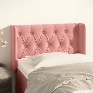 Cabeceira de cama c/ abas veludo 83x16x78/88 cm rosa ptob5942