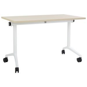Secretária dobrável cavi 120 cm 60 cm com rodas castanho claro