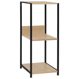 vidaXL estantería pequeña de madera negro y roble 33,5x39,6x79,7 cm