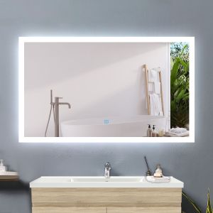 Espelho de casa de banho LED 80×60cm + anti-embaciamento