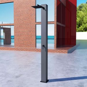 Chuveiro para piscina phoénix em aço inox cinza 39l sistema antical