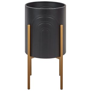 Vaso alto para plantas serotina 32 cm metal preto