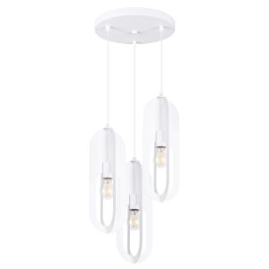 Lámpara coLGante nicus 3 blanco acero 43x130x43cm