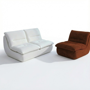 Pack nuvia living 3 plazas - blanco y chocolate