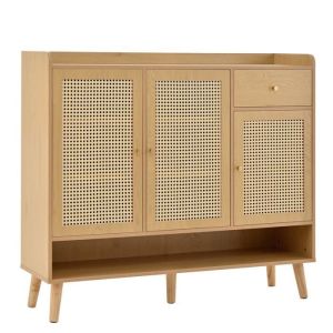 Sapateira escandinava marrom 3 portas 120 cm