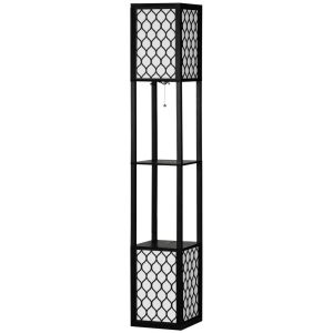 Candeeiro de pé 26x26x156cm mdf, pp, tecido de tc Homcom, casa - iluminação