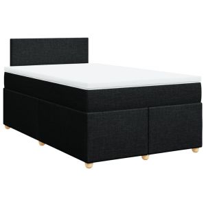 vidaXL cama box spring con colchón tela negro 120x200 cm