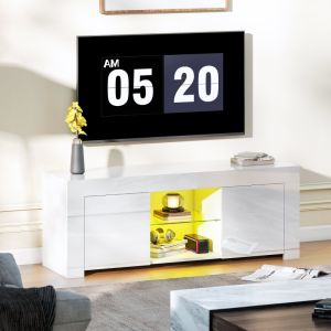 Móvel de tv com LED 2 portas branco 45x120x34cm