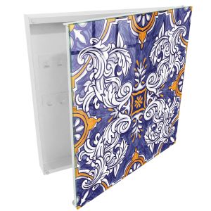 Caixa para chaves decorativa 30x30x5, abertura à direita branca