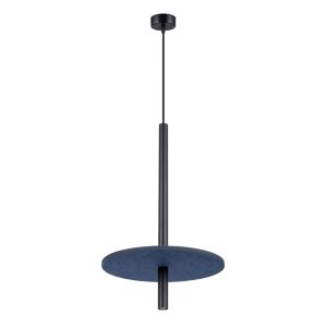 Candeeiro suspenso feltro 1 azul marinho/preto feltro/aço 30x126x30cm