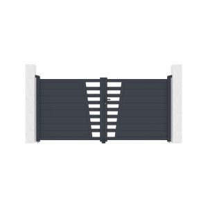 Portão batente ajustável 3m cervina h.140cm alu cinza