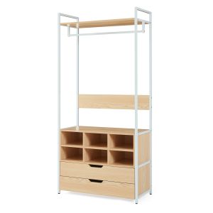 Bengaleiro larem com 5 compartimentos 180x84x40cm efeito carvalho [en.casa]