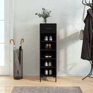 Sapateira 30x35x105 cm derivados de madeira preto ptxt2956