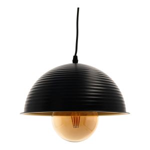 Lâmpada pendente de metal diâmetro 30 cm preto fosco. Para lâmpada E27.